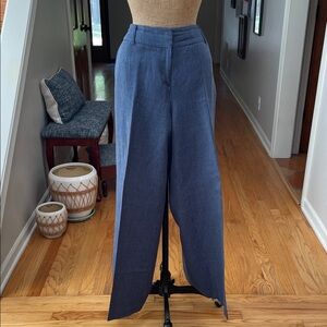 Stylish Blue Striped Wide-Leg Pants